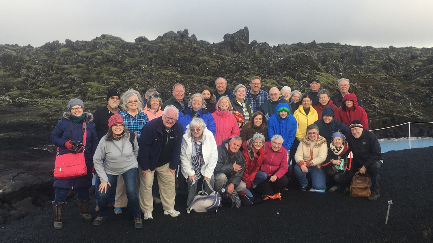 WFSU Travel Club standing in a group in Iceland